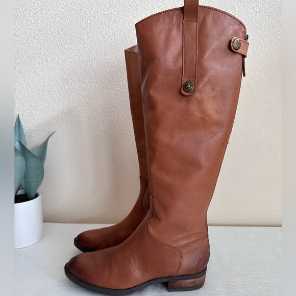 Sam Edelman Penny Whiskey Distressed Leather Knee
High Riding Boots Women's 6W - Picture 6 of 16